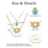 14K Gold Birthstone Birth Flower  Pendant Necklace Birthday Jewelry Gifts for Women