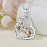 Sterling Silver Mother Daughter Squirrel Monkey Butterfly Bee Owl Necklace Engraved I Love You Forever