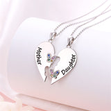 925 Sterling Silver Mother Daughter Necklace Granddaughter Family Heart Pendant Necklace Jewelry Mother's Day Gift