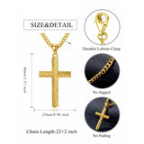 Cross Pendant Necklace for Men 14K Gold Plated Minimalist Christian Jewelry Religious Gift