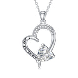 10K 14K 18K Gold Personalized Birthstone Engraved Heart Pendant Necklace