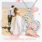 Sterling Silver Father Mother Pendant Necklace