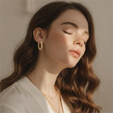 14K Gold Plated Round Heart Cubic Zirconia Elegant  Earring for Women