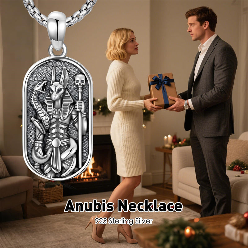 Sterling Silver Memento Mori Tree of Life Anubis Pendant Viking Amulet   Protection Pendant Necklace Egyptian Jewelry Christmas Birthday Gifts