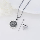 Sterling Silver Personalized Text Lion Urn Necklaces for Ashes