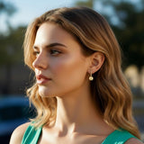 14K Gold Plated Ball Leverback Earring for Women