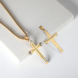 Philippians 4:13 Cross Necklace for Men Strength Bible Verse I CAN DO ALL THINGS Pendant Stainless Steel Chain Meaningful Jewelry Gift for Boy