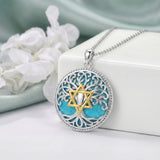 Sterling Silver Turquoise Sun and Moon AA Sobriety Celtic Knot Cross DNA Star of David Tree of Life Pendant Necklace