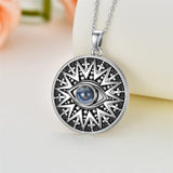 Evil Eye Necklace 925 Sterling Silver I Love You 100 Languages Necklace Evil Eye Pendant Jewelry Gifts for Women Men