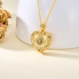 10K 14K 18K Gold Personalized Photo Tree of Life Bee Sunflower Rose  Pendant Necklace