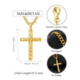 Cross Pendant Necklace for Men 14K Gold Plated Minimalist Christian Jewelry Religious Gift