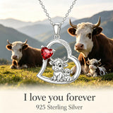 Sterling Silver Mother Daughter Two Hippo Two Elephant Two Horse Two Dachshund Two Cow Pendant Necklace