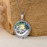 Sterling Silver Abalone Shell Whale Pendant Necklace