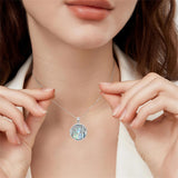 Sterling Silver Personalized Photo Moonstone Tree of Life  Pendant Necklace