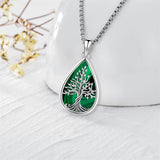 Tree of Life Necklace Sterling Silver Abalone Shell/Opal/Turquoisel Family Tree of Life Jewelry for Women Men