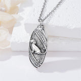 Sterling Silver Oval Paw Prints Dog FootPrints  Heart Rabbit Urn Necklace for Ashes Keepsake Jewelry for Women