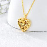10K 14K 18K Gold Personalized Photo Tree of Life Bee Sunflower Rose  Pendant Necklace
