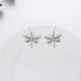 Sterling Silver Dragonfly Drop Earrings
