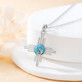 Sterling Silver Turquoise Kokopelli Arrowhead Cross Zia Roadrunner Zia Fox Arrowhead Eagle Pendant Necklace