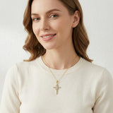14K Gold Plated Cross Necklace for Women