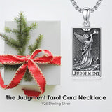 Sterling Silver Lovers Hierophant Magician Three of Swords Wheel of Fortune SkeletonTarot Card Pendant Necklace