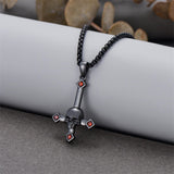 Sterling Silver Wooden Cross Pendant Necklace