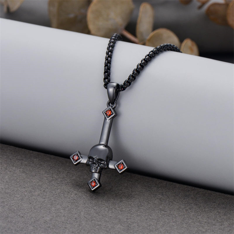 Sterling Silver Wooden Cross Pendant Necklace