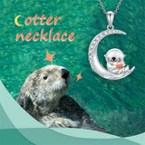 Otter Necklace Cute Animal Jewelry Gifts for Women Girls