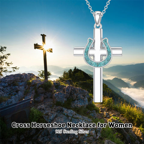Sterling Silver Turquoise Cross Bear Claw Cowboy Boot Pendant Necklace