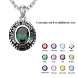 Sterling Silver Oval Personalized  Class Pendant Necklace Graduation Gift