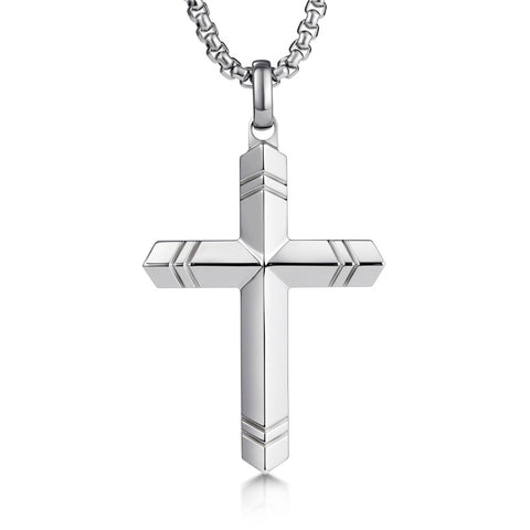 14K Gold Plated Cross Necklace for Men with Adjustable Chain Jewelry Gift for Him