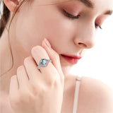 1ct Natural Moss Agate Ring Sterling Silver Green Moss Agate Engagement Ring Wedding Ring Set Jewelry Gift for Women