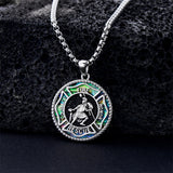 Sterling Silver Crown of Thorns Jesus St Benedict St Michael Pendant Necklace