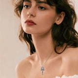 Sterling Silver Ankh Cross Protection Pendant Necklace