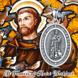 Sterling Silver St Anthony Francis Joseph Peregrine Raphael Sebastian Medal  Protection Pendant Necklace