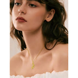 14K Gold Diamond Lily of the Valley May Birth Flower Pendant Necklace