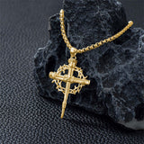 Sterling Silver Nail Cross Pendant Necklace for Men