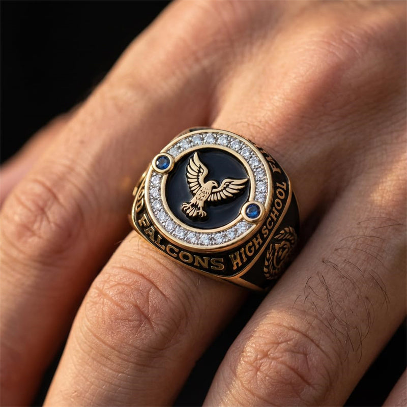 Copper Sterling Silver Custom Birthstone  Engraved Class Ring for Men Gift Class Of 2026