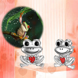 Sterling Silver Frog Stud Earrings