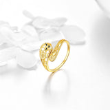 14k Gold Adjuatable Spoon Ring Open Ring Jewelry Gifts for Women Girls Her
