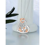 Sterling Silver Cubic Zirconia Dinosaur with 1 2 3 4  Cubs Pendant Necklace