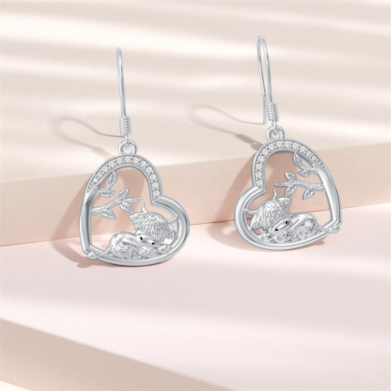 Sterling Silver Heart Charm Leverback Earrings: Handmade UK Jewelry - Israel