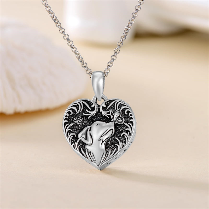 Sterling Silver Heart Rabbit Dog Cat Butterfly Dragonfly Hummingbird Wolf Urn Necklace for Ashes