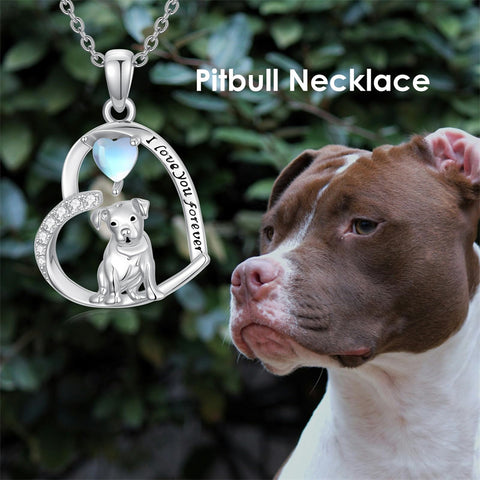 Sterling Silver Pitbull Yorkie Schnauzer Pendant Necklace Gifts for Women