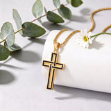 14k Gold Plated Cross Deer Antler Celtic Knot Sword Twisted Rope Cross Pendant Necklace for Men