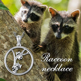 Sterling Silver Raccoon Dolphin Sea Otter Wolf Sloth Mother Daughter Pendant Necklace