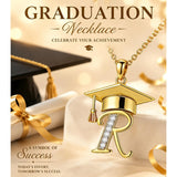 Initial  Graduation 14K Gold Plated Inspiring Grad Pendant Necklace Graduations Jewelry Gifts