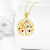 14K Solid Gold Tree of Life Pendant Necklace 14K Real Gold Jewelry Anniversary Mother's Day Birthday Gifts for Women Girls