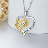 Personalized You are My Sunshine Necklace 10K/14K/18K Gold Sunflower Necklace for Women Heart Infinity Necklace Pendant Jewelry