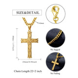 Cross Pendant Necklace for Men 14K Gold Plated Minimalist Christian Jewelry Religious Gift